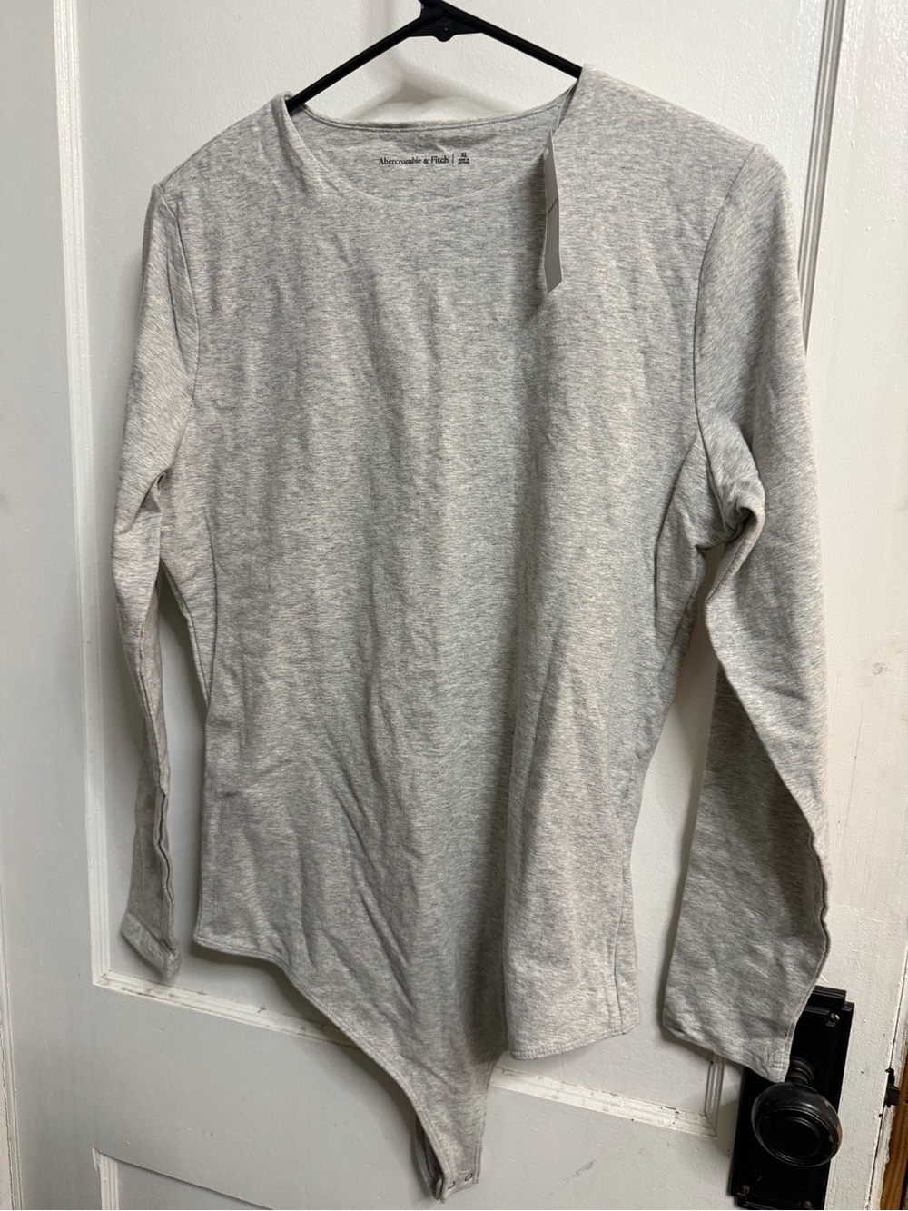 Abercrombie & Fitch Heather Gray Long-Sleeve Bodysuit